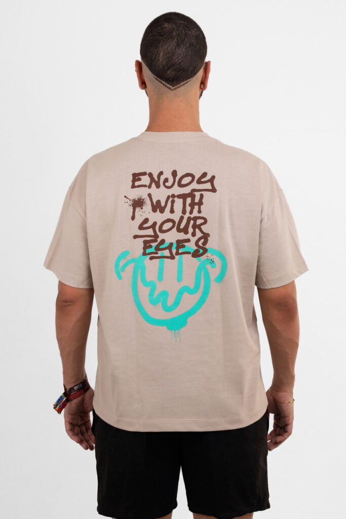 T-shirt Enjoy New Over Bege Claro